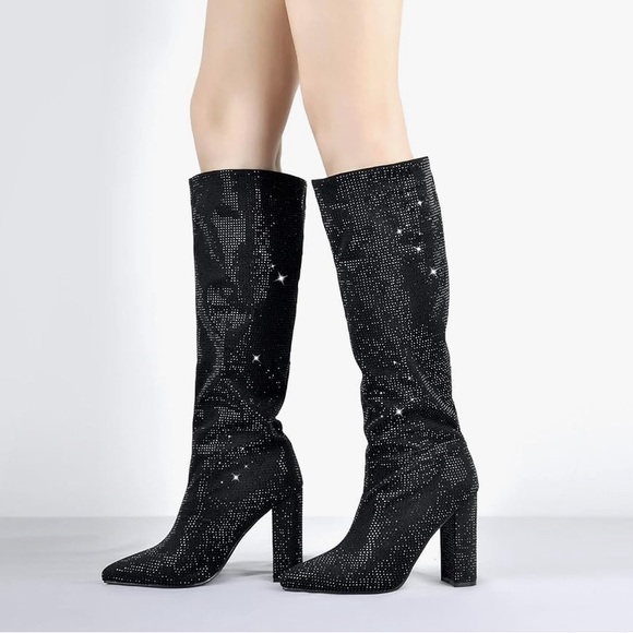 Knee High Glitter Boots SZ 10 - Picture 4 of 6